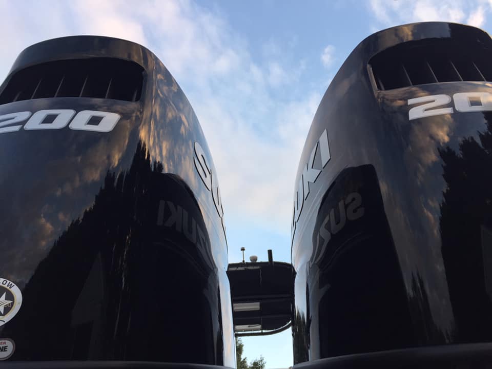 I’m here to tell you ceramic, Brian Mildren and DIY Marine in Fruitland Md. for your boat detailing is where it’s at. Over a year old and 200 hours still shines like Orion's Belt being black with harsh ocean salt baked on day in and day out!!!