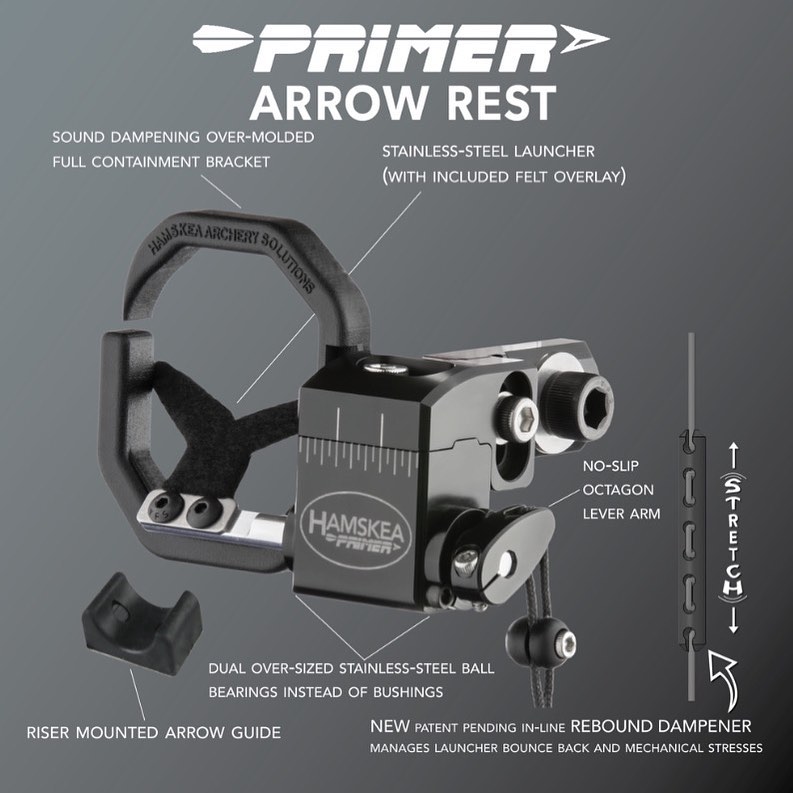 Some of the technology on the new PRIMER arrow rest is consistent with our Hybrid Pro and Trinity Pro arrow rest platforms. But we altered the design to make i...t lighter, slimmer and more simple, and, so that we could offer it for $129.99. In the next couple days we are going to release a more in-depth video that covers everything the PRIMER offers. #archery #hamskea #hamskeaarchery #hunting #bowhunting #whitetails See more