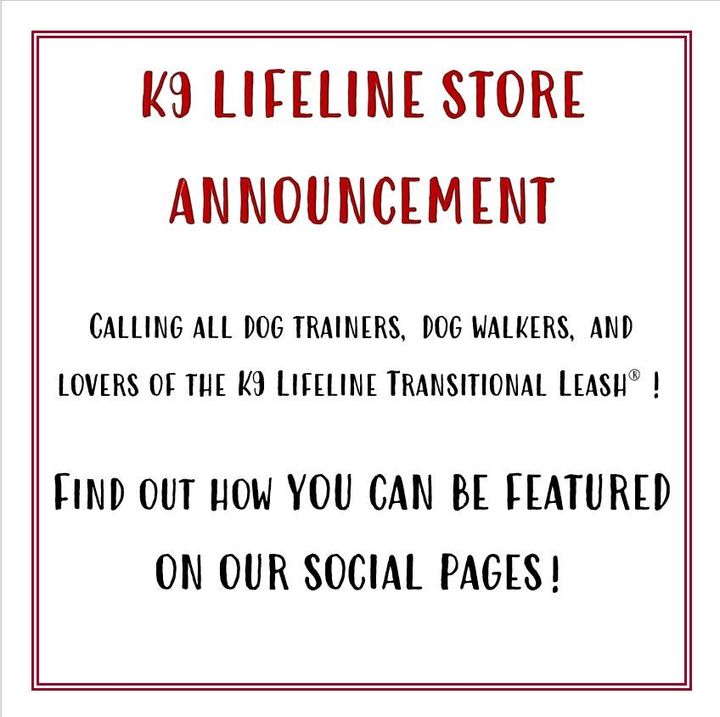 We want to show that the #k9lifelinetransitionalleash works for people all over the world, and we want to give #dogowners the opportunity to #work with trainers near them. To make this possible, we will begin to feature #dogtrainers and other #canineprofessionals who use the Transitional Leash in their work. To participate, send us a message here (or an email to k9lifeline.am@gmail.com with