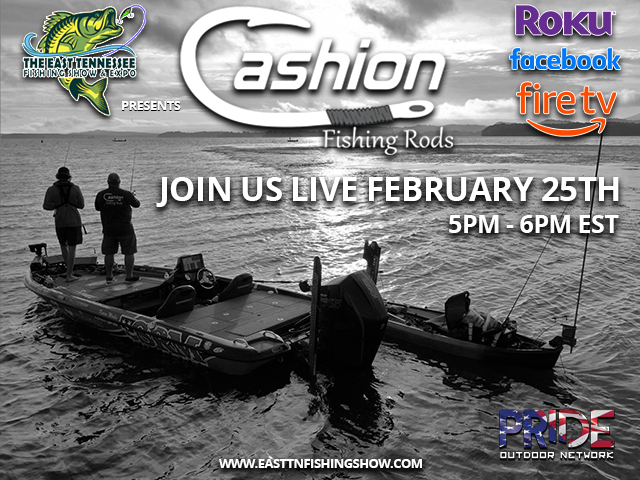 Our new live show, 'The Outdoor Showcase' will host it's very first segment Thursday, February 25th at 5PM! (Eastern Standard Time) | We will be featuring Cashion Fishing Rods to learn more about them and their quality products. Remember you can always stream it live here on Facebook , Roku , Amazon TV as well! We hope you like what we are putting together, and can't wait for next Thursday!
